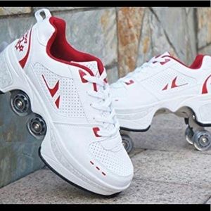 White Roller Skate Sneaker